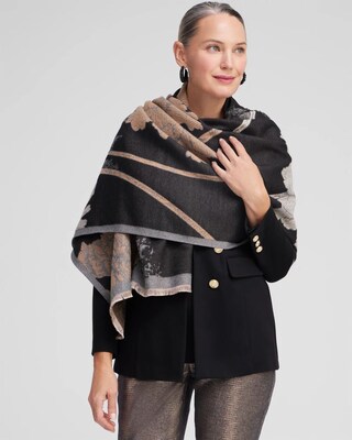 Jacquard Floral Oblong Scarf