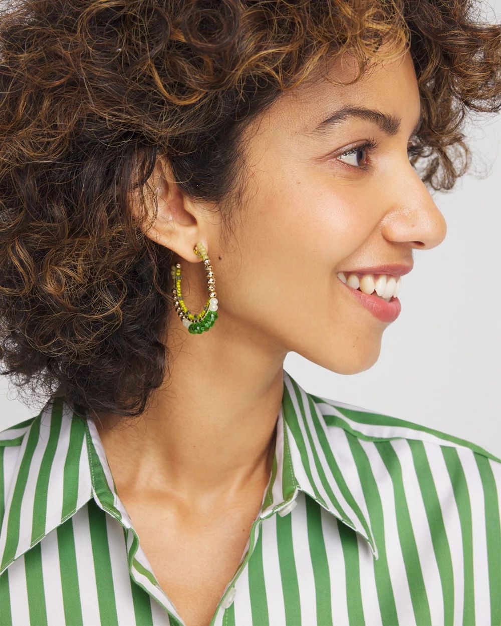 No Droop® Beaded Hoop Earrings