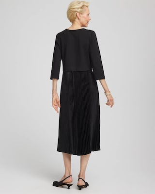 Satin-Knit Pleated Maxi Dress click to view larger image.