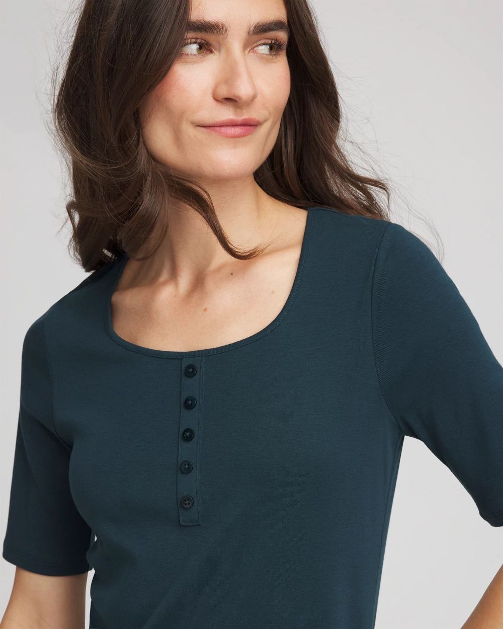 Pima Cotton Henley Tee click to view larger image.