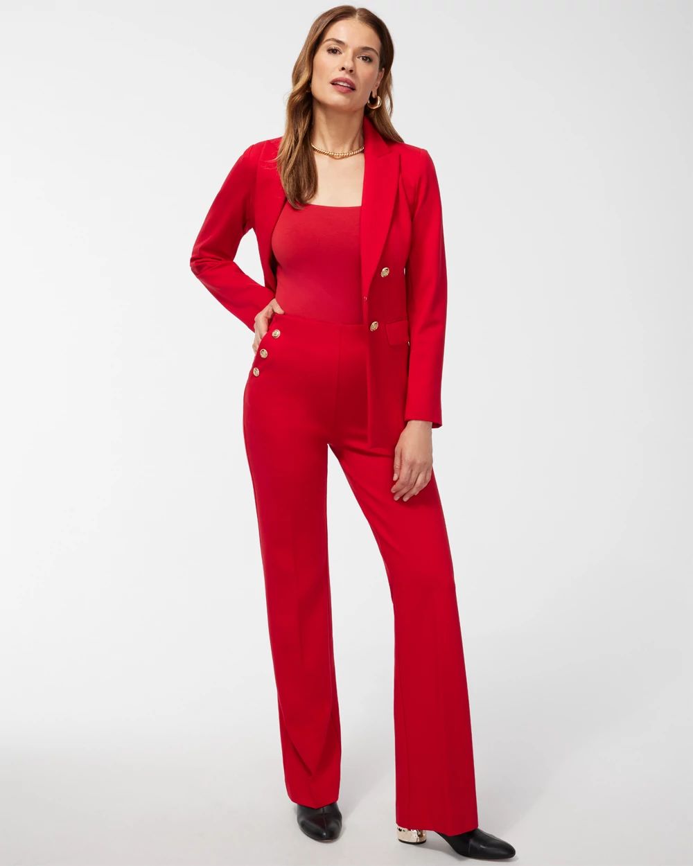 Ponte Button Flare Pants click to view larger image.