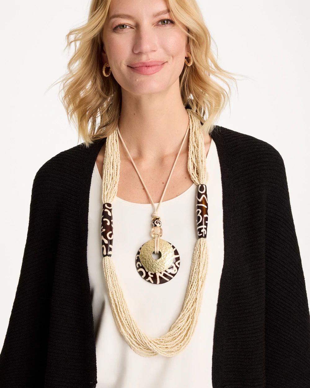 Adjustable Animal Print Pendant Necklace click to view larger image.