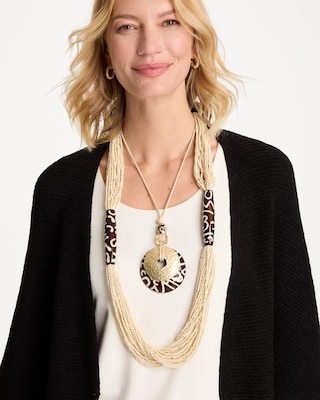 Adjustable Animal Print Pendant Necklace click to view larger image.
