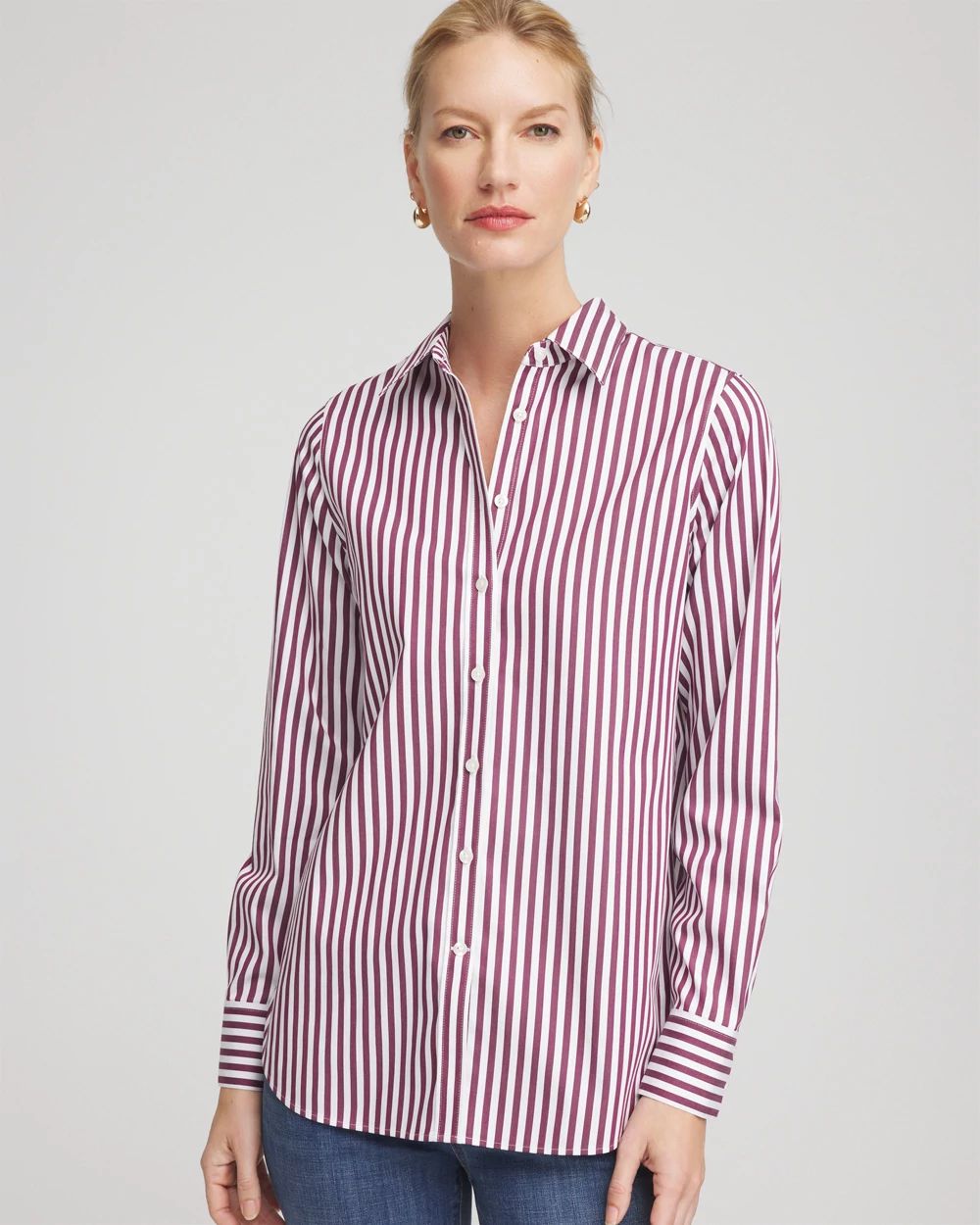 No Iron™ Chianti Striped Shirt