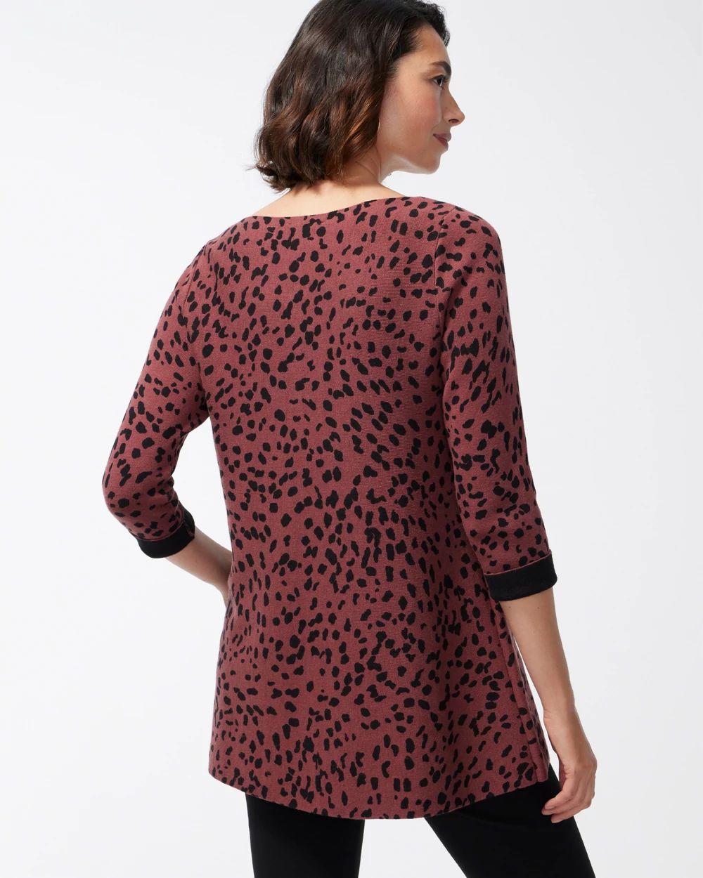 Dot Print Double Knit Tunic