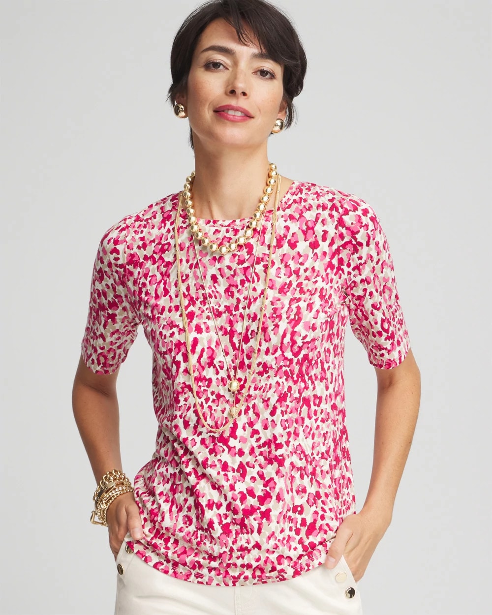 Touch of Cool™ Leopard Short Sleeve Tee