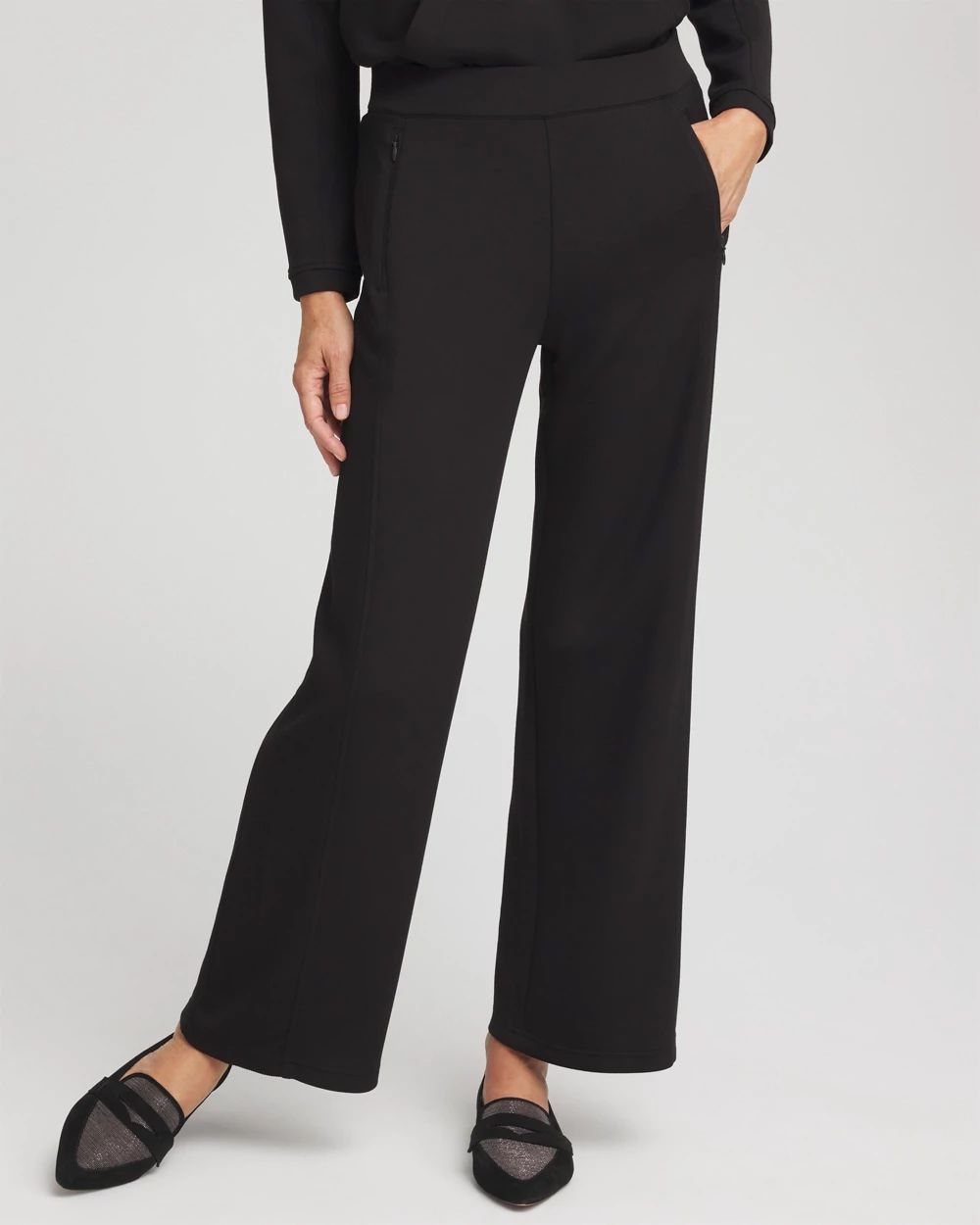 Petite Zenergy® Scuba Ribbed Wide Leg Pants