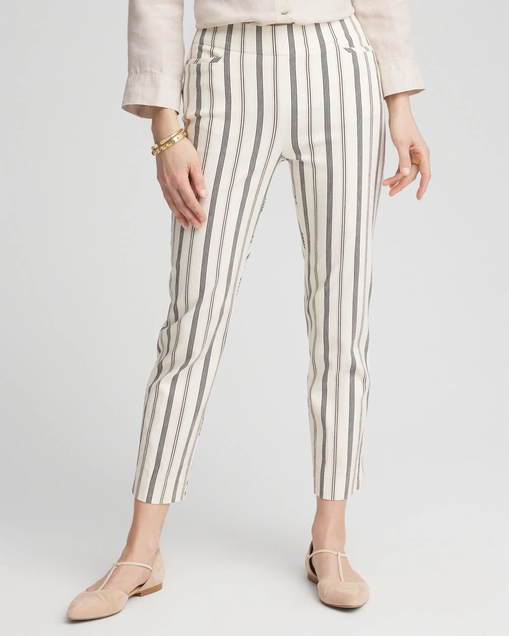 Brigitte™ Slub Striped Cropped Pants
