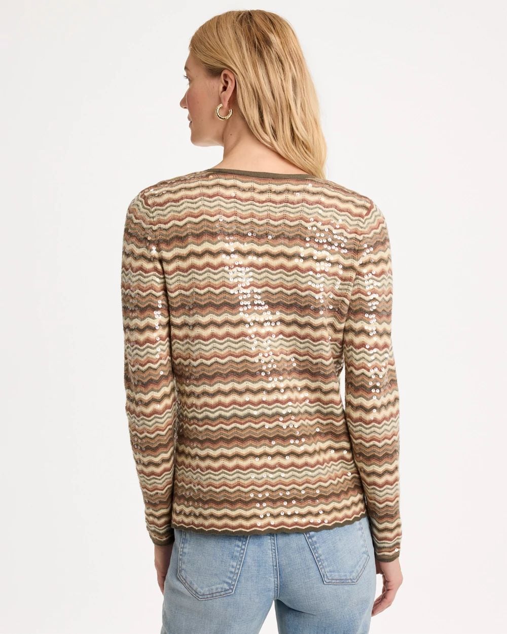 Ombre Sequin Open Cardigan click to view larger image.