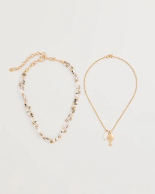 Neutral Jasper Shell Short Necklace click to view larger image.