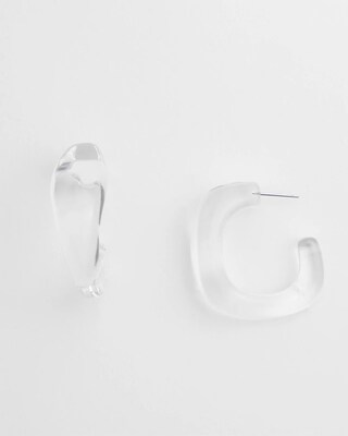 No Droop™ Clear Lucite Square Hoops