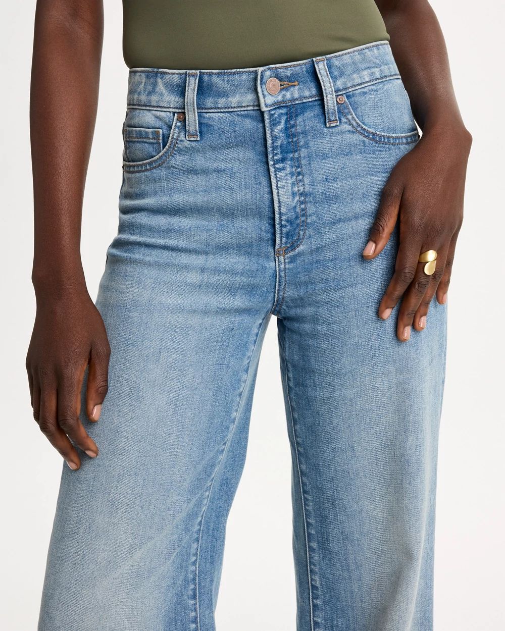 High-Rise Wide-Leg Jeans click to view larger image.
