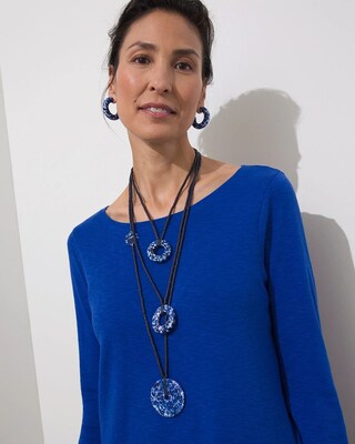 Blue Multistrand Pendant Necklace