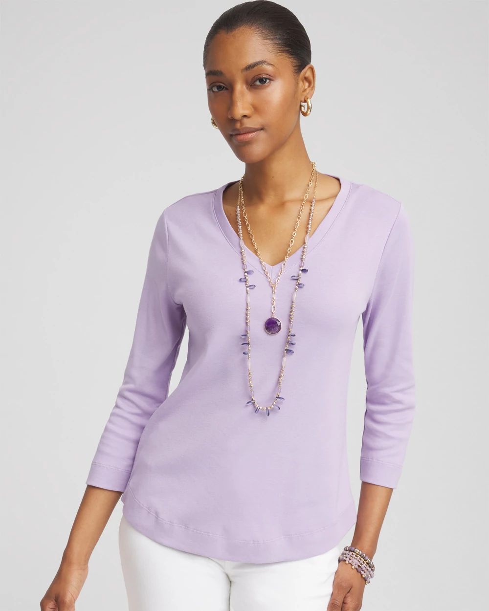 Everyday 3/4 Sleeve V-Neck Tee
