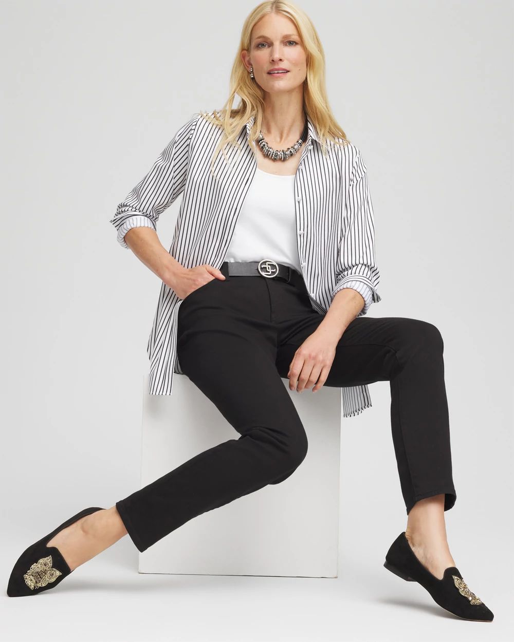 Girlfriend Slim Ankle Jeans click to view larger image.