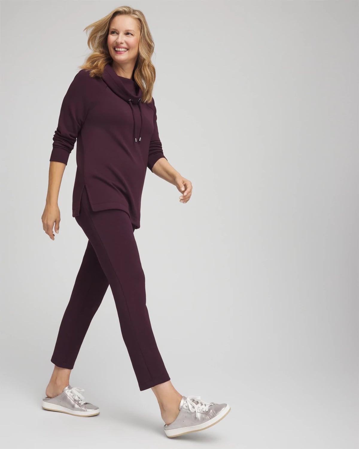 Chico's Scuba Pants In Night Bloom In Purple