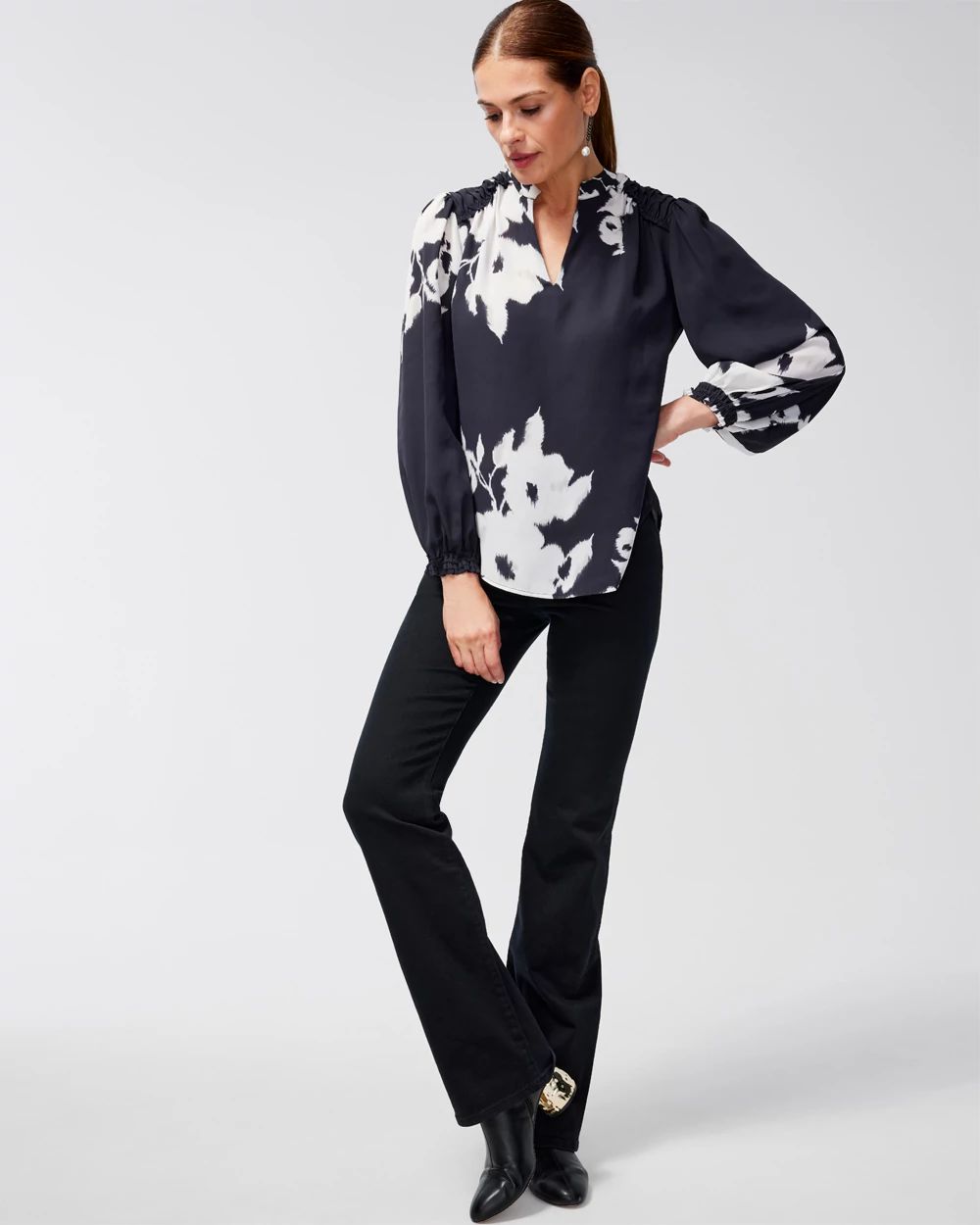 Floral Pintuck Shirt