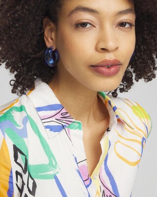 No Droop™ Blue Lucite Square Hoops