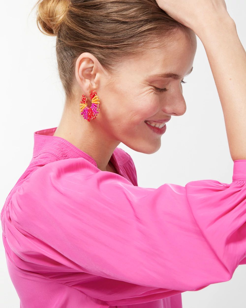Beaded Front to Back Hoops