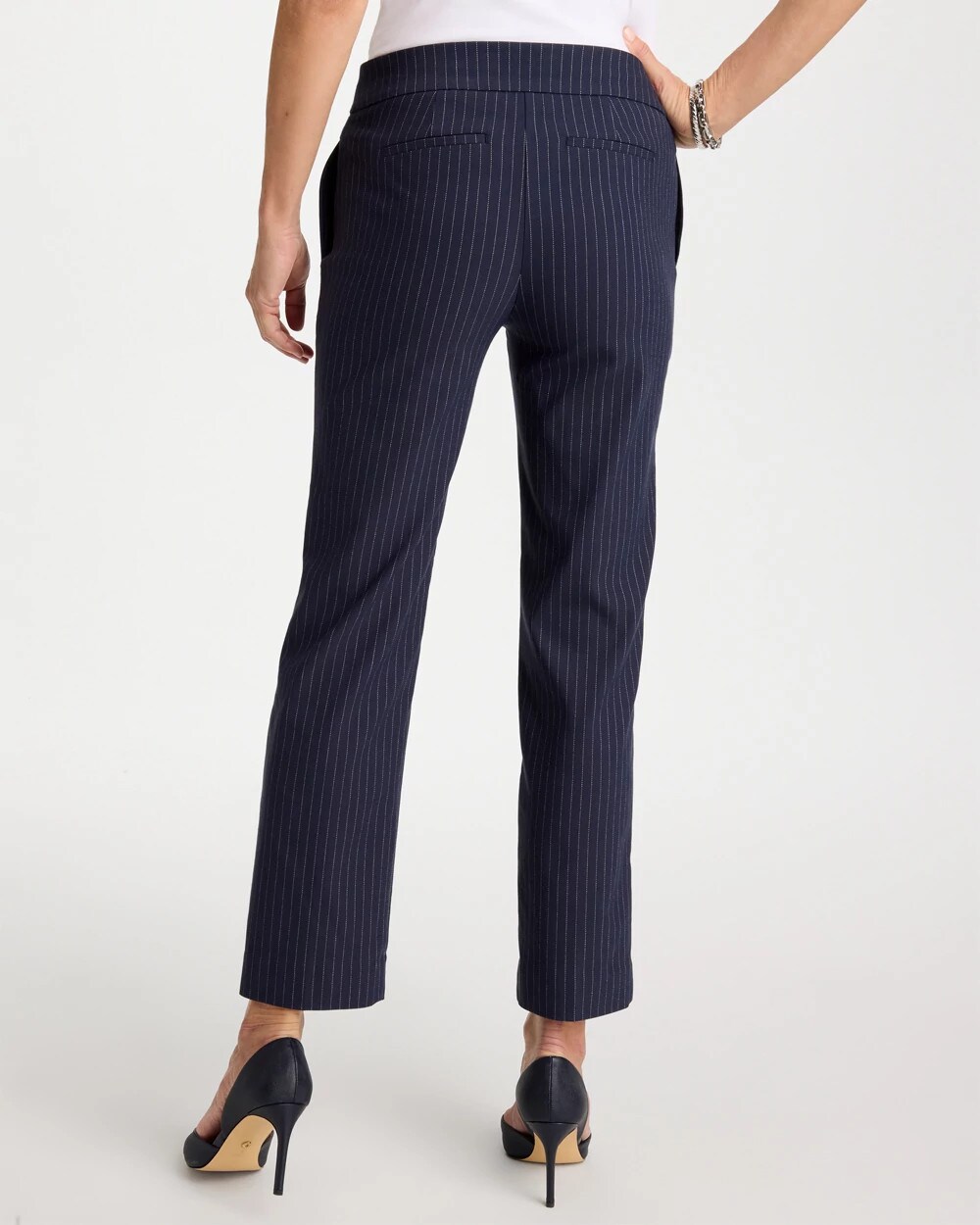 Brigitte™ Straight Pinstripe Cropped Pants