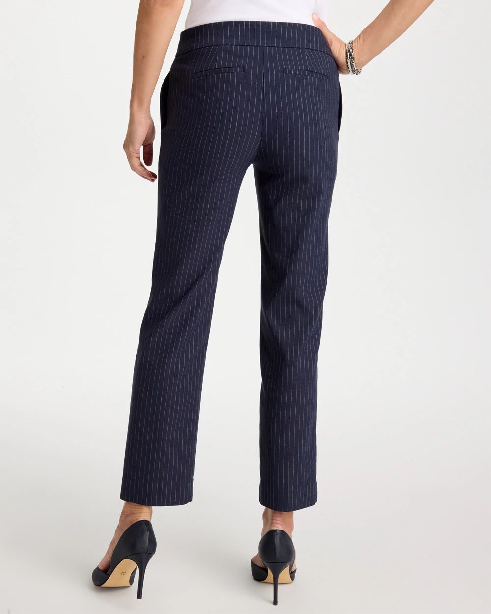 Brigitte™ Straight Pinstripe Cropped Pants
