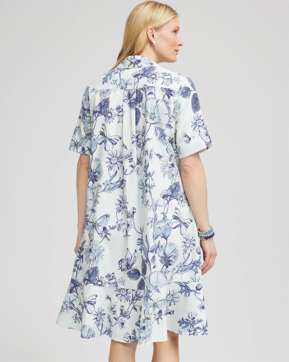 Poplin Butterfly Print Dress