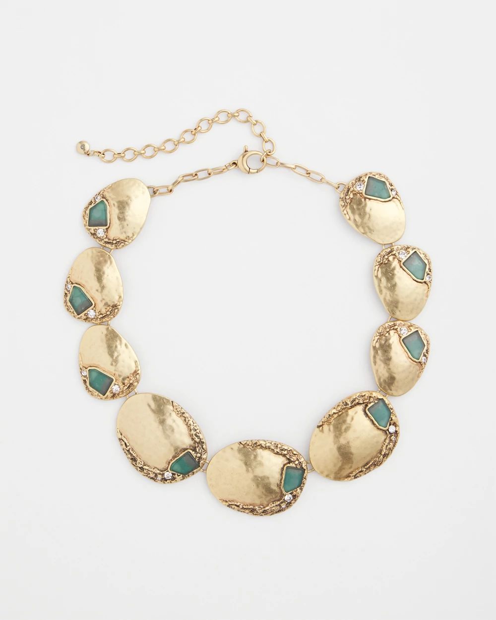Aqua & Gold Collar Necklace click to view larger image.