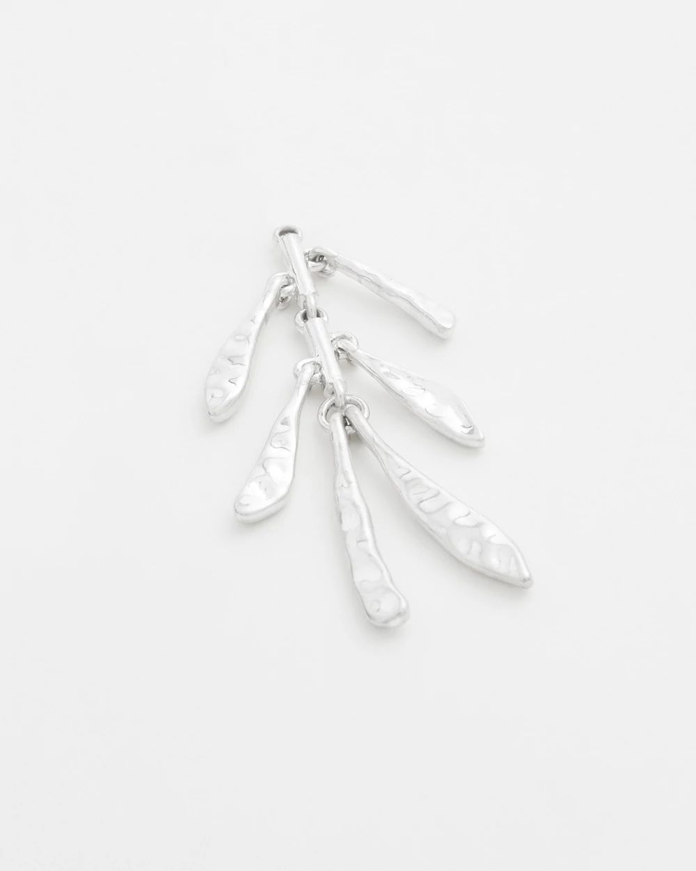 Silver Tone Leaf Earrings