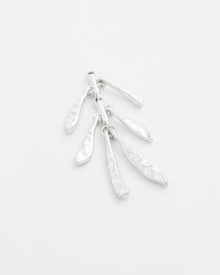 Silver Tone Leaf Earrings