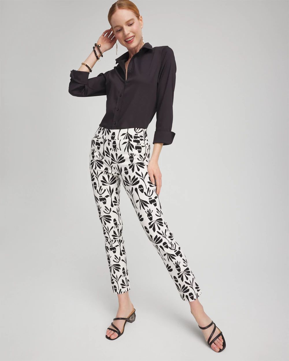Petite Brigitte Artisan Print Ankle Pants
