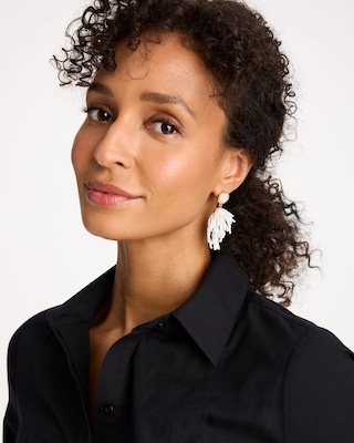 White Shell Firework Earrings click to view larger image.