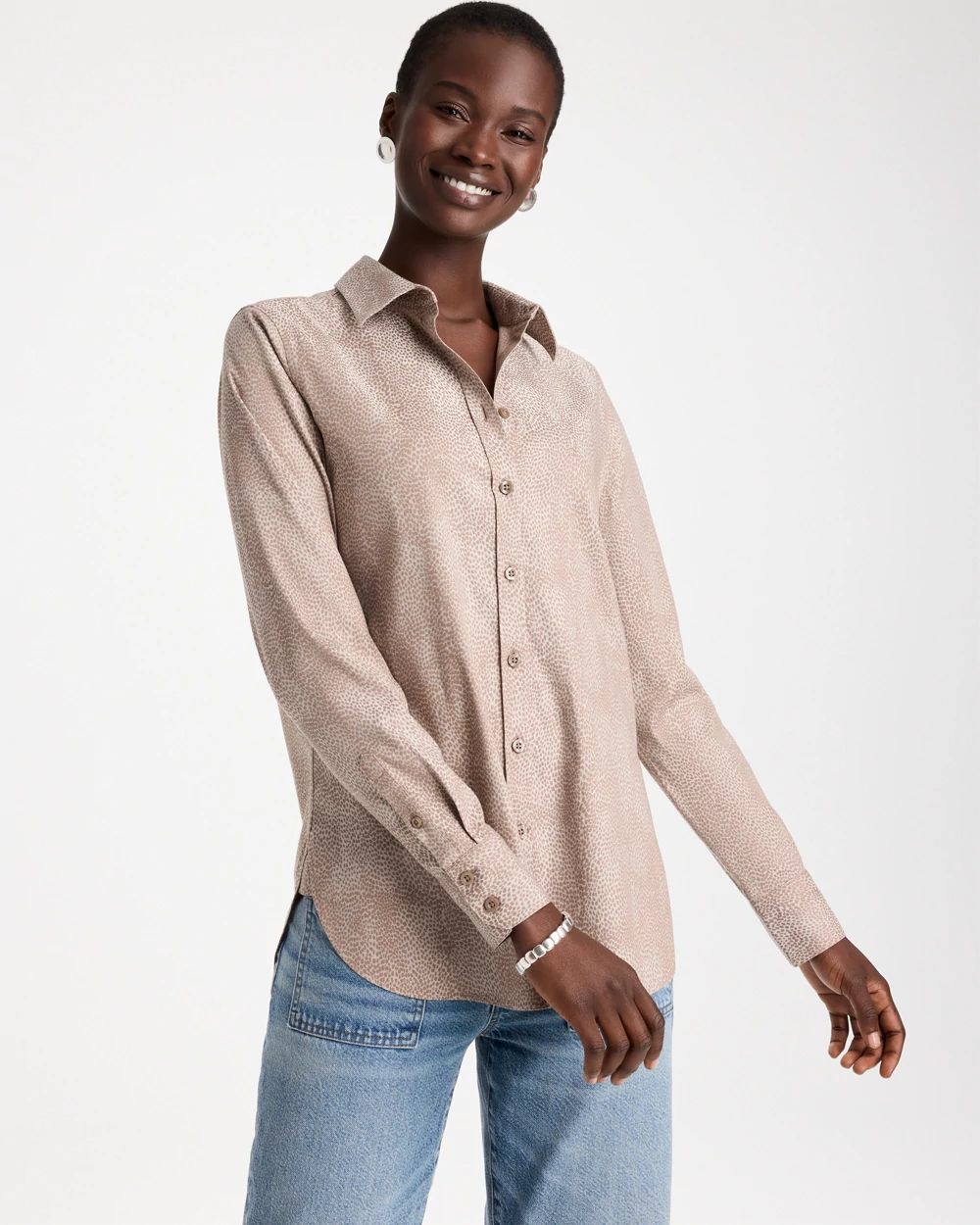 No Iron™ Stretch Animal Jacquard Shirt