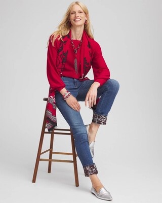 Relaxed Sequin Pullover Sweater click to view larger image.