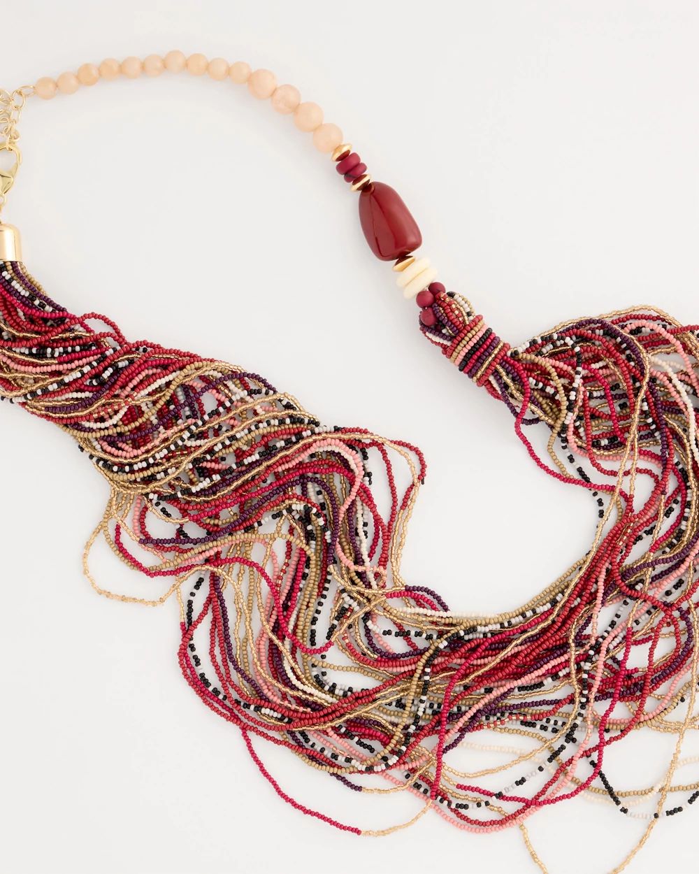 Mixed-Media Seed Bead Twisted Necklace click to view larger image.