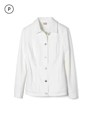 Petite No-Stain White Denim Jacket