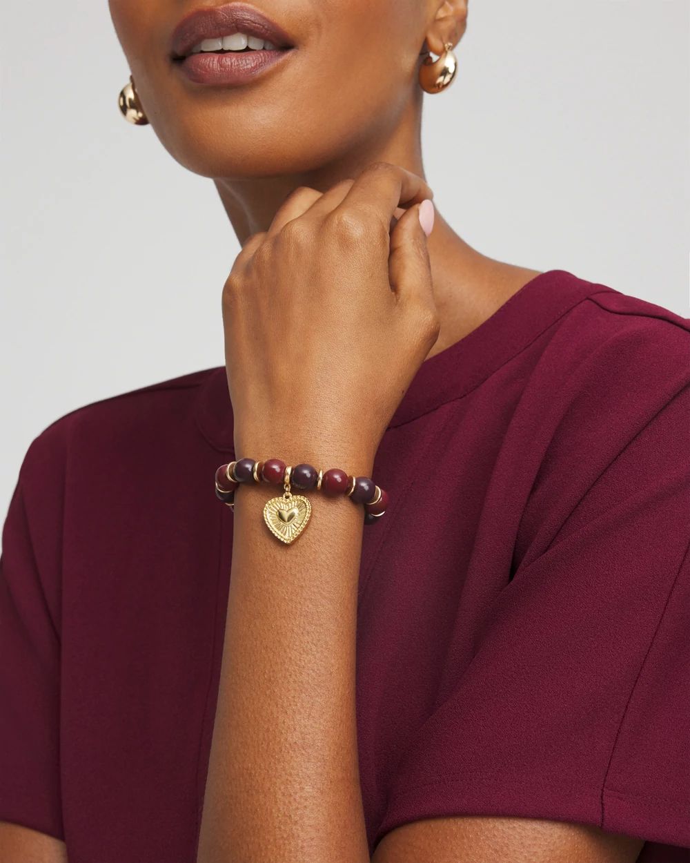 Chianti Stretch Beaded Charm Bracelet