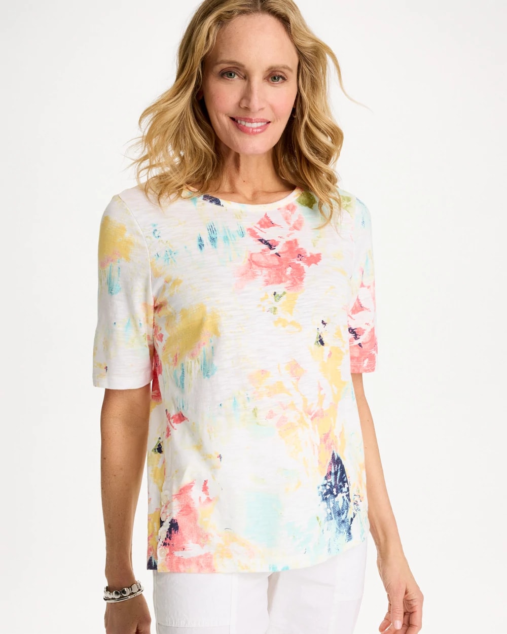 Cotton Slub Printed Henley Tee, photo 1 of 5