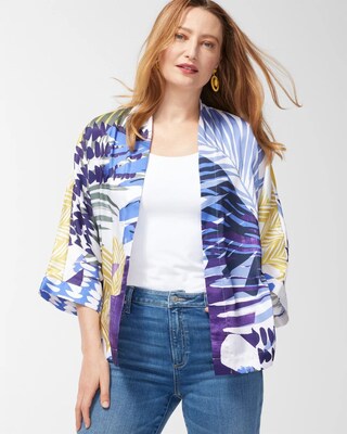 Coastal Print Short Kimono