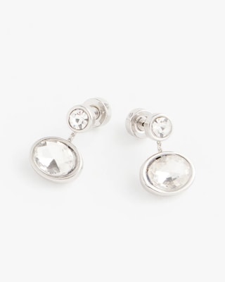 Silvertone Bezel Stud Earrings click to view larger image.