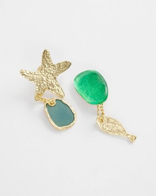 No Droop® Gold Tone Mismatched Earrings click to view larger image.