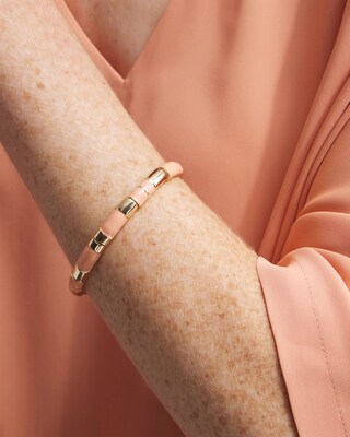 Pink Enamel Stretch Bracelet