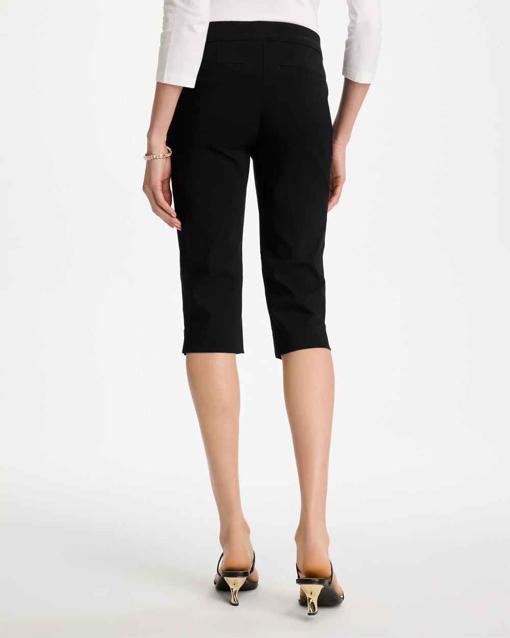 Petite Brigitte™ Slim Rivet Pull-On Capri click to view larger image.