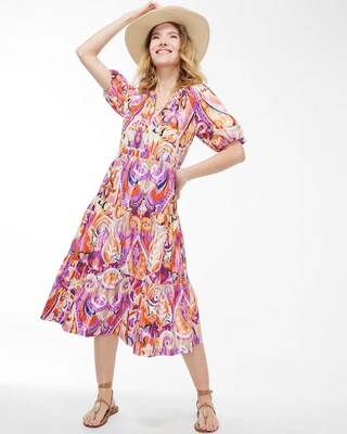 40th Anniversary Paisley Tiered Dress