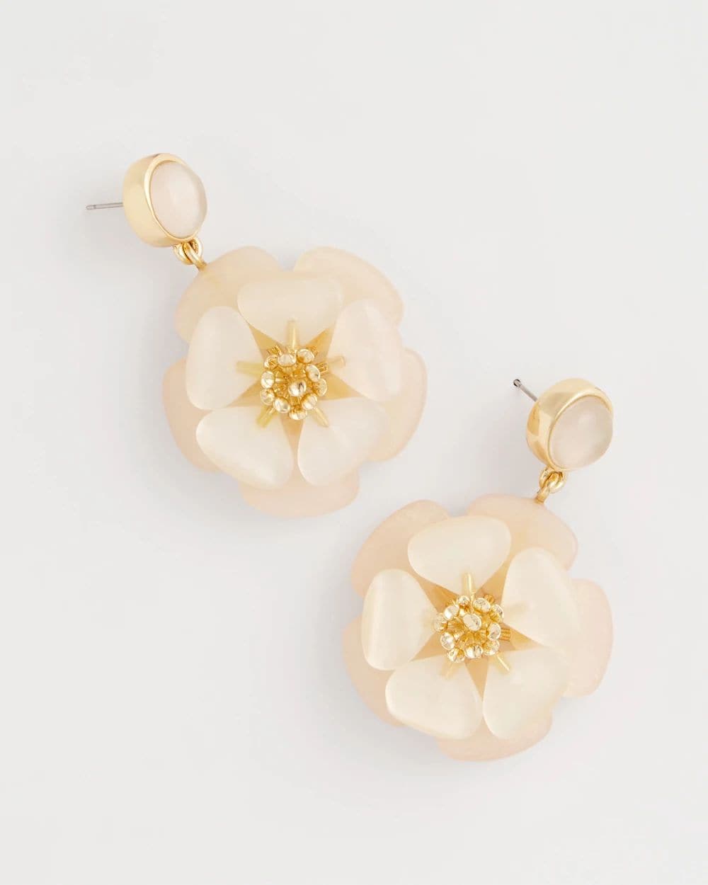 Neutral Flower Drop Earrings