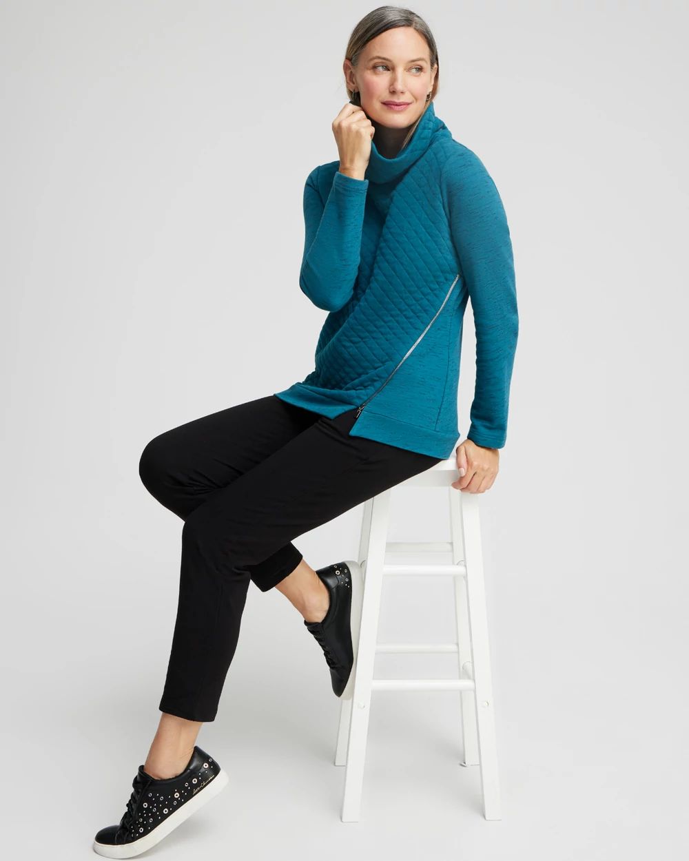 Zenergy® French Terry Cowl Neck Top