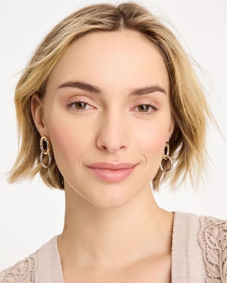 Mixed-Metal Link Earrings click to view larger image.