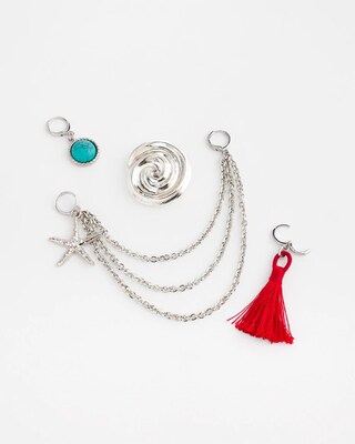 Silvertone Sea Shoe Charm Set click to view larger image.