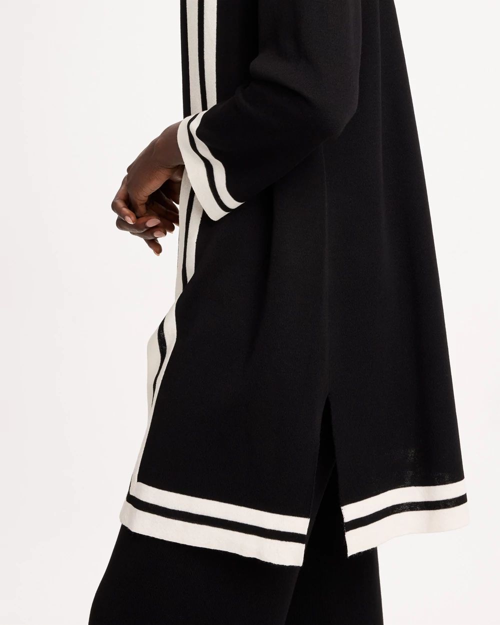 Travelers™ Tipped Long Sleeve Cardigan click to view larger image.