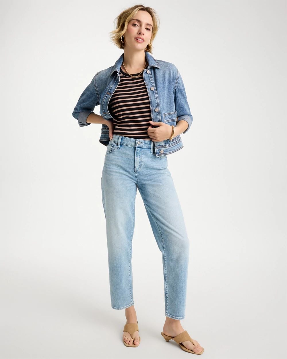 Striped High Neck Rib Tank