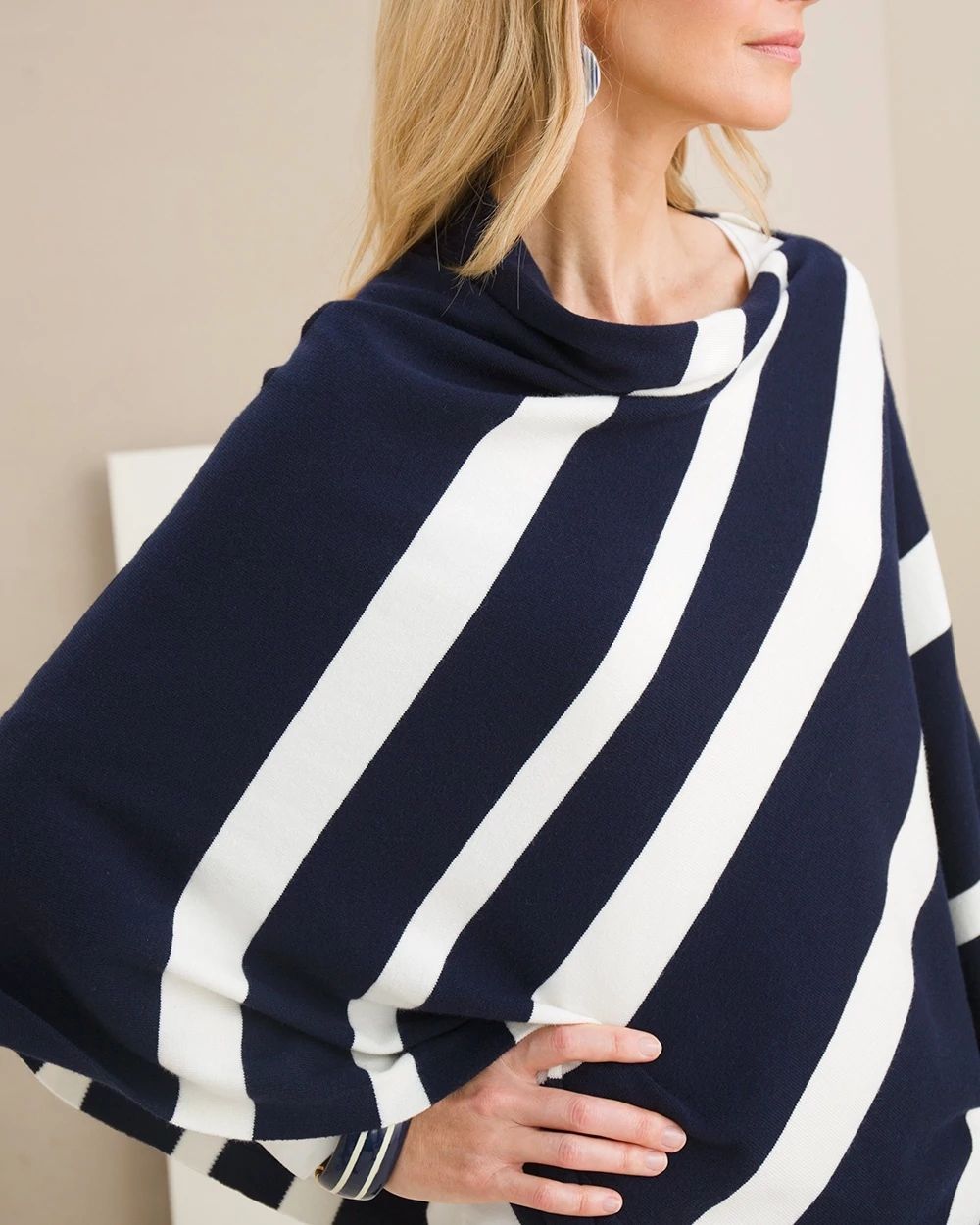 Nautical Striped Poncho